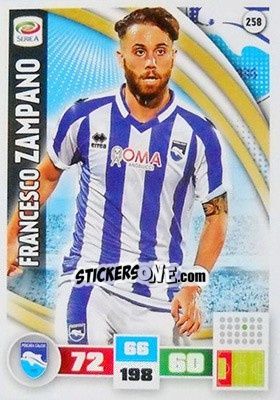 Sticker Francesco Zampano - Calciatori 2016-2017. Adrenalyn XL n. 258 - Panini