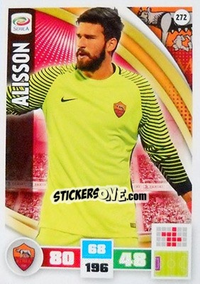 Sticker Alisson - Calciatori 2016-2017. Adrenalyn XL n. 272 - Panini