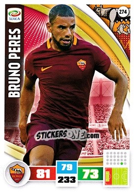 Sticker Bruno Peres - Calciatori 2016-2017. Adrenalyn XL n. 274a - Panini