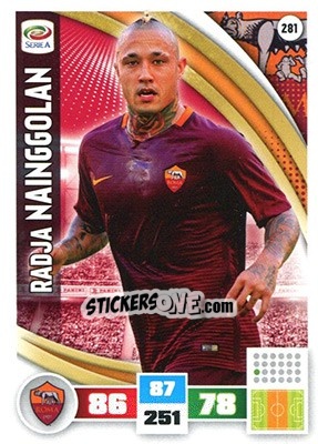 Sticker Radja Nainggolan - Calciatori 2016-2017. Adrenalyn XL n. 281 - Panini