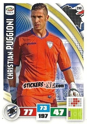 Figurina Christian Puggioni - Calciatori 2016-2017. Adrenalyn XL - Panini