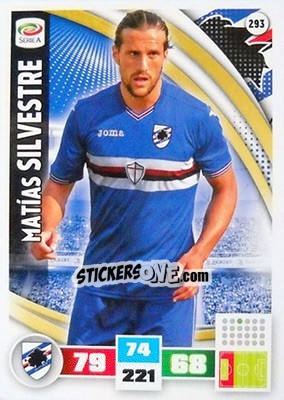 Cromo Matías Silvestre - Calciatori 2016-2017. Adrenalyn XL n. 293 - Panini