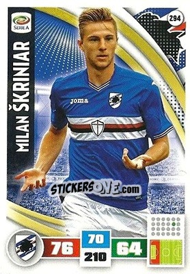 Figurina Milan Škriniar - Calciatori 2016-2017. Adrenalyn XL - Panini