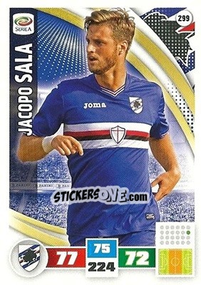 Sticker Jacopo Sala - Calciatori 2016-2017. Adrenalyn XL n. 299 - Panini