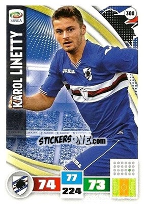 Sticker Kerol Linetty - Calciatori 2016-2017. Adrenalyn XL n. 300 - Panini