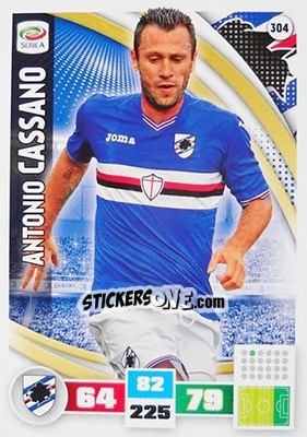 Figurina Antonio Cassano - Calciatori 2016-2017. Adrenalyn XL - Panini