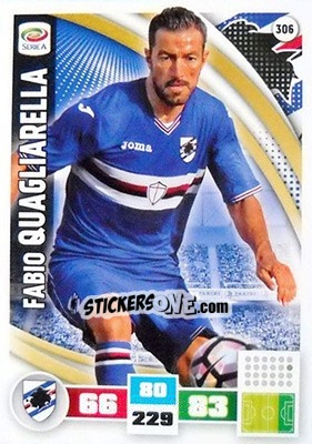 Sticker Fabio Quagliarella - Calciatori 2016-2017. Adrenalyn XL n. 306 - Panini