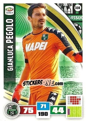 Sticker Gianluca Pegolo - Calciatori 2016-2017. Adrenalyn XL n. 308 - Panini