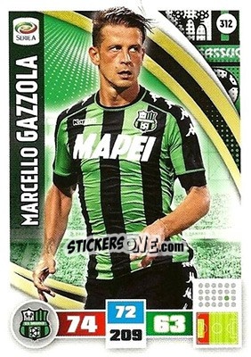 Sticker Marcello Gazzola - Calciatori 2016-2017. Adrenalyn XL n. 312 - Panini