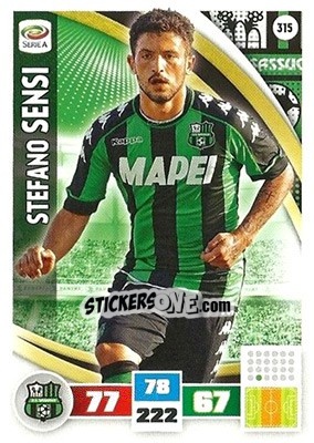 Sticker Stefano Sensi - Calciatori 2016-2017. Adrenalyn XL n. 315 - Panini