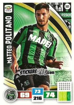 Sticker Matteo Politano - Calciatori 2016-2017. Adrenalyn XL n. 321 - Panini