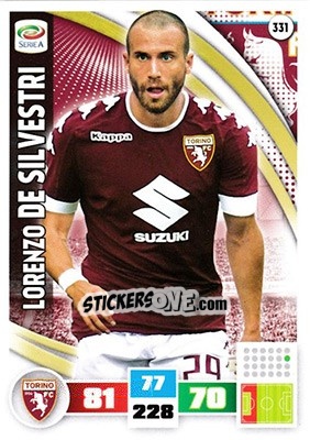Sticker Lorenzo De Silvestri - Calciatori 2016-2017. Adrenalyn XL n. 331a - Panini