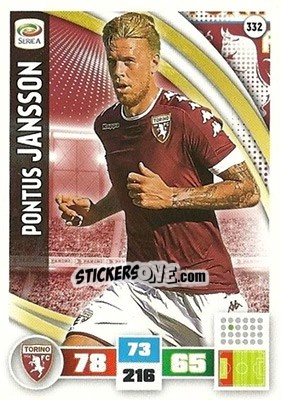 Figurina Pontus Jansson - Calciatori 2016-2017. Adrenalyn XL - Panini