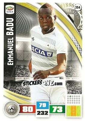 Sticker Emmanuel Badu - Calciatori 2016-2017. Adrenalyn XL n. 354 - Panini