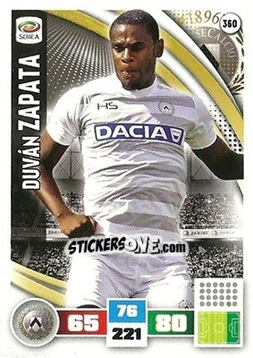 Cromo Duván Zapata - Calciatori 2016-2017. Adrenalyn XL - Panini