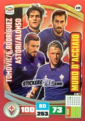 Sticker Tomovic / G.Rodríguez / Astori / Alonso - Calciatori 2016-2017. Adrenalyn XL n. 419 - Panini