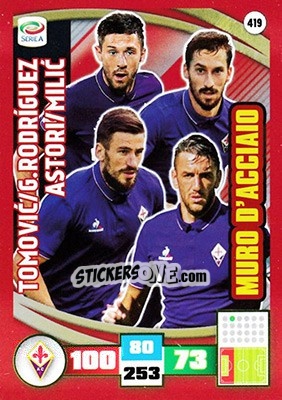 Sticker Tomovic / G.Rodríguez / Astori / Milic - Calciatori 2016-2017. Adrenalyn XL n. 419a - Panini