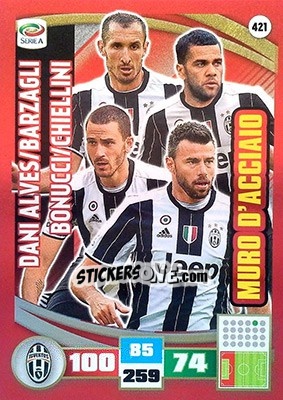 Sticker Dani Alves / Barzagli / Bonucci / Chiellini - Calciatori 2016-2017. Adrenalyn XL n. 421 - Panini
