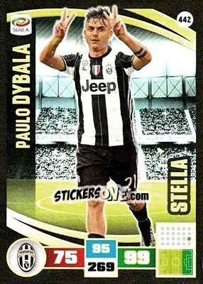 Sticker Paulo Dybala - Calciatori 2016-2017. Adrenalyn XL n. 442 - Panini