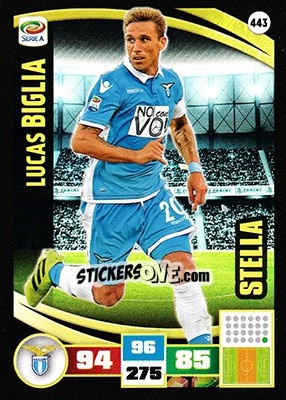 Sticker Lucas Biglia - Calciatori 2016-2017. Adrenalyn XL n. 443 - Panini