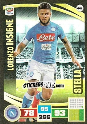Sticker Lorenzo Insigne - Calciatori 2016-2017. Adrenalyn XL n. 447 - Panini