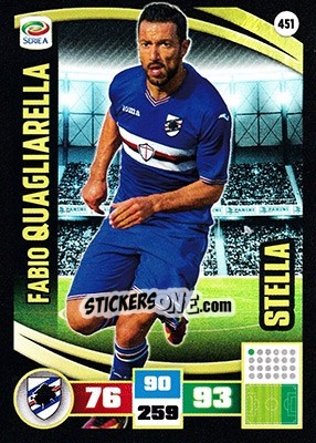 Sticker Fabio Quagliarella - Calciatori 2016-2017. Adrenalyn XL n. 451 - Panini