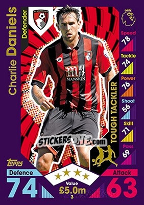 Figurina Charlie Daniels - English Premier League 2016-2017. Match Attax - Topps