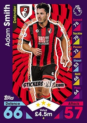 Sticker Adam Smith - English Premier League 2016-2017. Match Attax - Topps