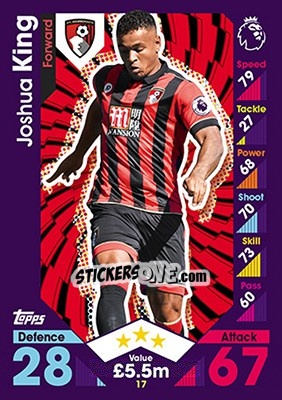 Figurina Joshua King - English Premier League 2016-2017. Match Attax - Topps