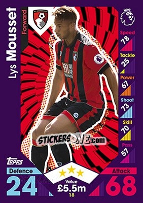 Sticker Lys Mousset - English Premier League 2016-2017. Match Attax - Topps