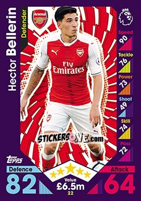 Figurina Hector Bellerin - English Premier League 2016-2017. Match Attax - Topps