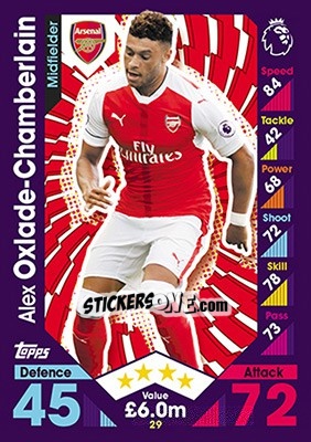 Sticker Alex Oxlade-Chamberlain - English Premier League 2016-2017. Match Attax - Topps