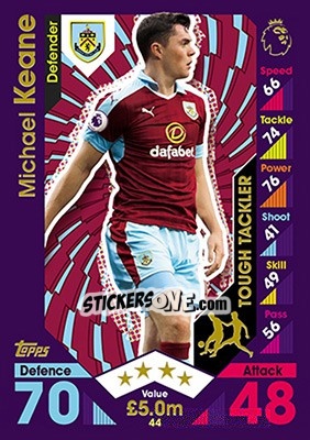 Sticker Michael Keane - English Premier League 2016-2017. Match Attax - Topps