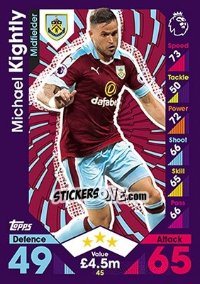 Sticker Michael Kightly - English Premier League 2016-2017. Match Attax - Topps