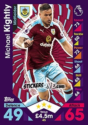 Figurina Michael Kightly - English Premier League 2016-2017. Match Attax - Topps