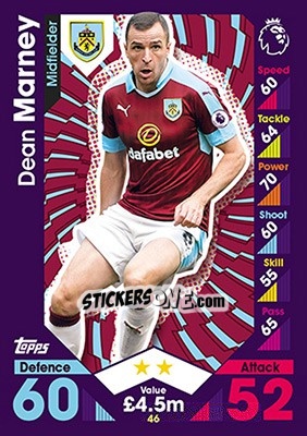 Sticker Dean Marney - English Premier League 2016-2017. Match Attax - Topps