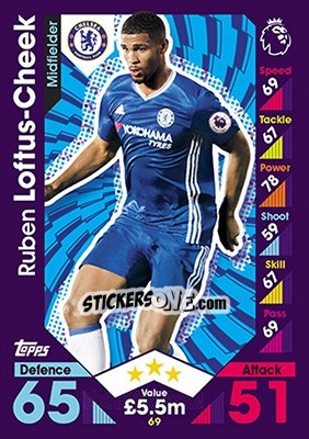 Sticker Ruben Loftus-Cheek - English Premier League 2016-2017. Match Attax - Topps
