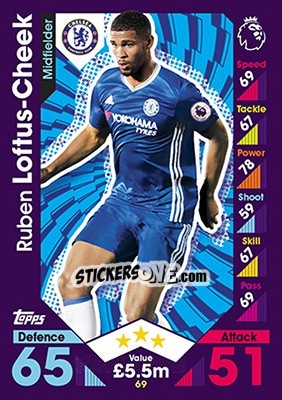 Sticker Ruben Loftus-Cheek - English Premier League 2016-2017. Match Attax n. 69 - Topps