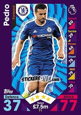 Sticker Pedro Rodríguez - English Premier League 2016-2017. Match Attax n. 71 - Topps