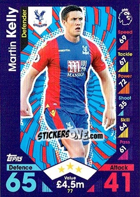 Sticker Martin Kelly - English Premier League 2016-2017. Match Attax - Topps