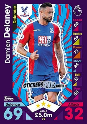 Sticker Damien Delaney - English Premier League 2016-2017. Match Attax - Topps