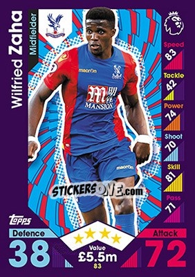 Figurina Wilfried Zaha - English Premier League 2016-2017. Match Attax - Topps