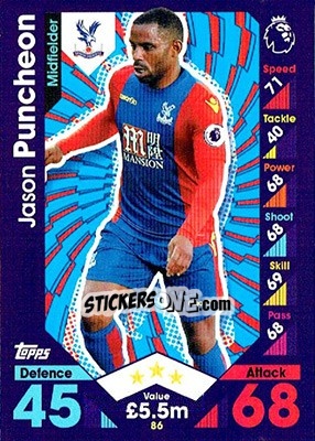 Sticker Jason Puncheon - English Premier League 2016-2017. Match Attax - Topps