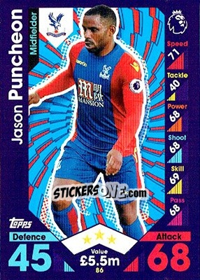 Cromo Jason Puncheon - English Premier League 2016-2017. Match Attax - Topps