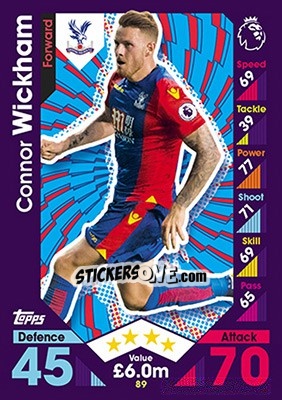 Sticker Connor Wickham - English Premier League 2016-2017. Match Attax - Topps