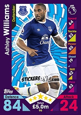 Sticker Ashley Williams - English Premier League 2016-2017. Match Attax - Topps