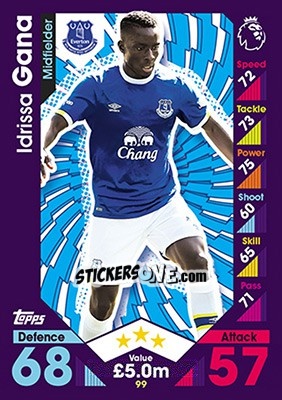 Sticker Idrissa Gana - English Premier League 2016-2017. Match Attax - Topps