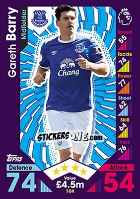 Sticker Gareth Barry - English Premier League 2016-2017. Match Attax - Topps