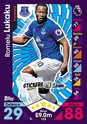 Sticker Romelu Lukaku - English Premier League 2016-2017. Match Attax n. 105 - Topps