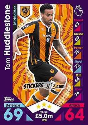 Figurina Tom Huddlestone - English Premier League 2016-2017. Match Attax - Topps